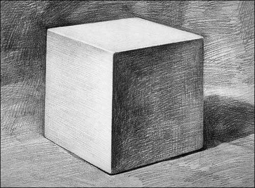 素描石膏正方体,图片来源于网络