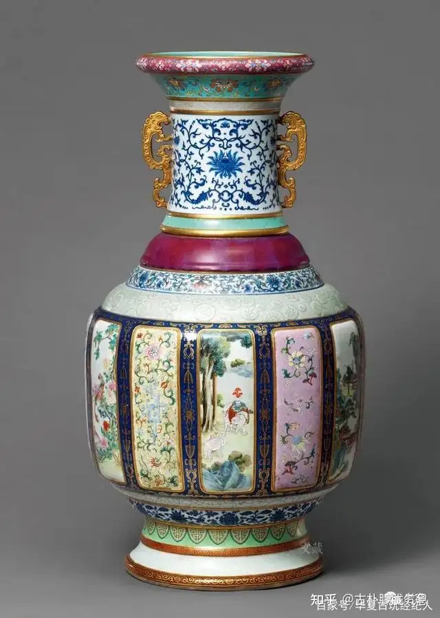 中国民国時代 粉彩大花瓶 磁母 瓷母 高さ49cm-
