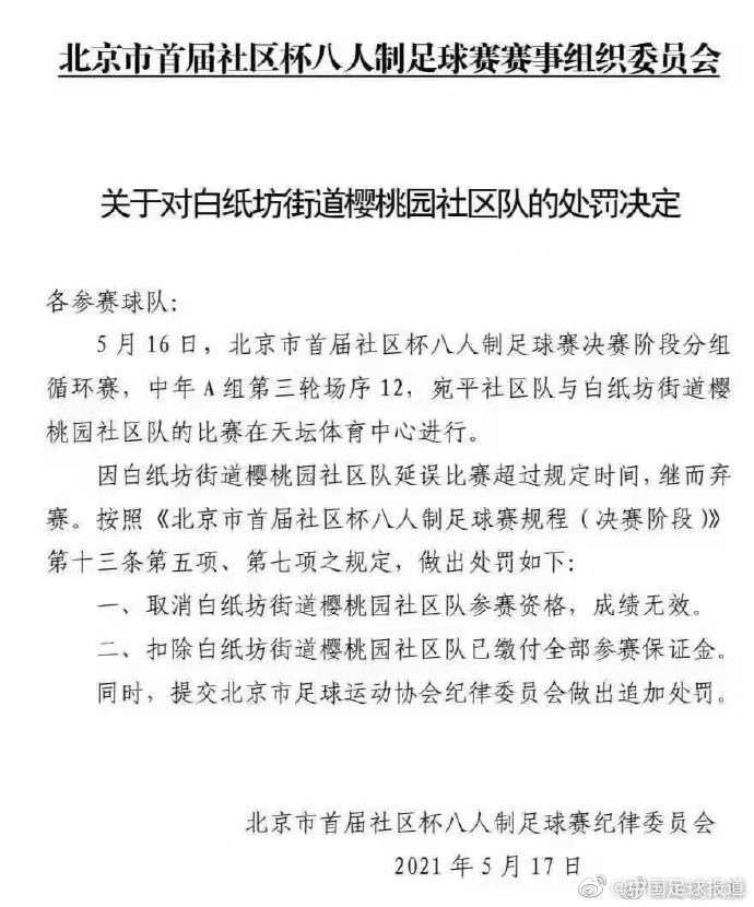 延误比赛超过规定时间 最强社区队 被取消北京市社区杯资格 知乎