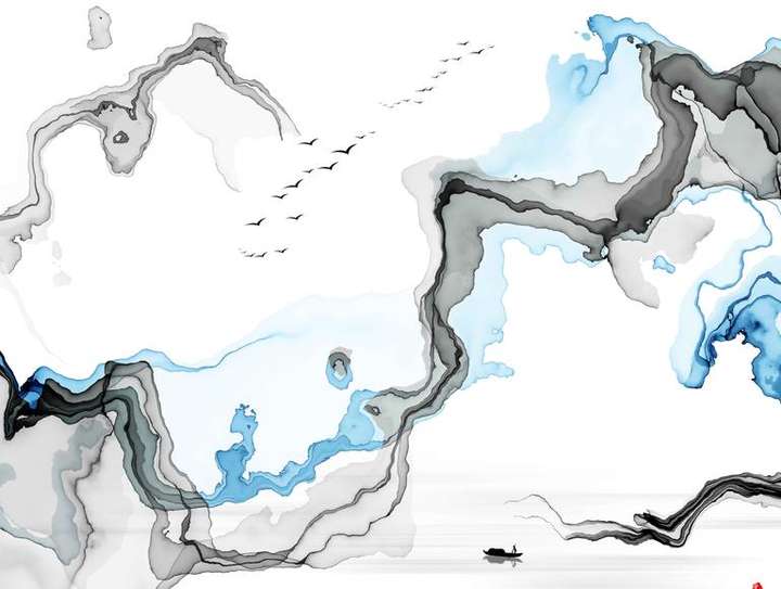 ps这种水墨效果怎么做的 是笔刷吗?