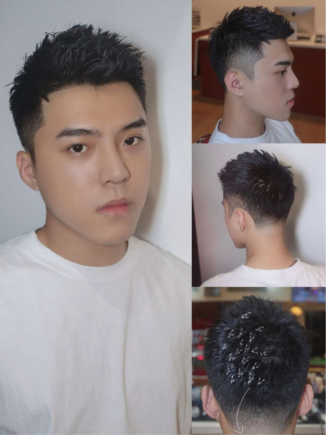 长沙发型设计罗艺 的想法: 男生短发纹理推荐 | 发型名称:侧向纹理