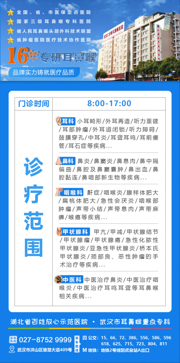 武汉仁安眼耳鼻喉医院【天天有专家 周周有大咖】11月4日-10日我院京沪鄂名医、专家排班表来啦！