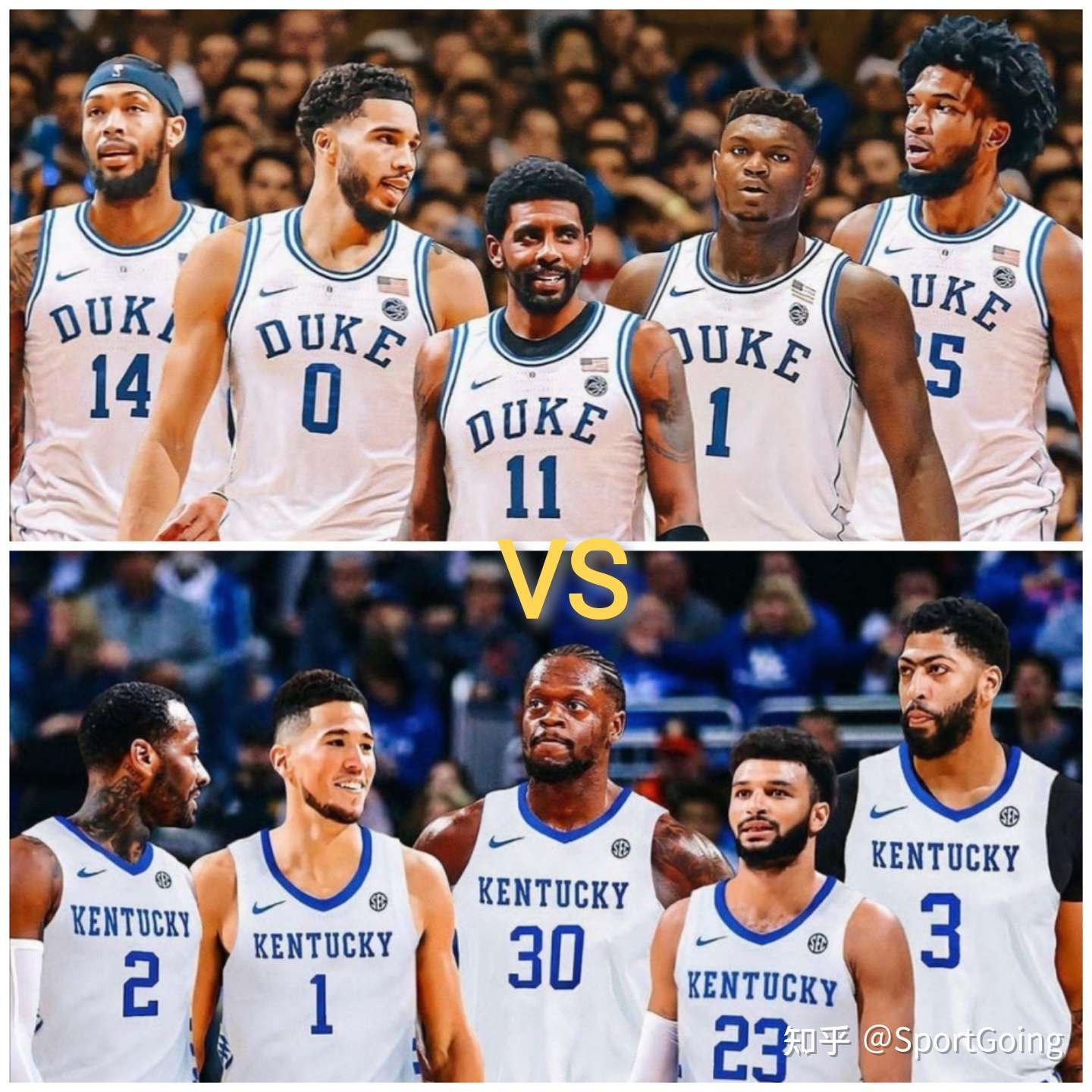 sportgoing 的想法: 杜克大学五虎将对阵肯塔基大学五侠,孰优