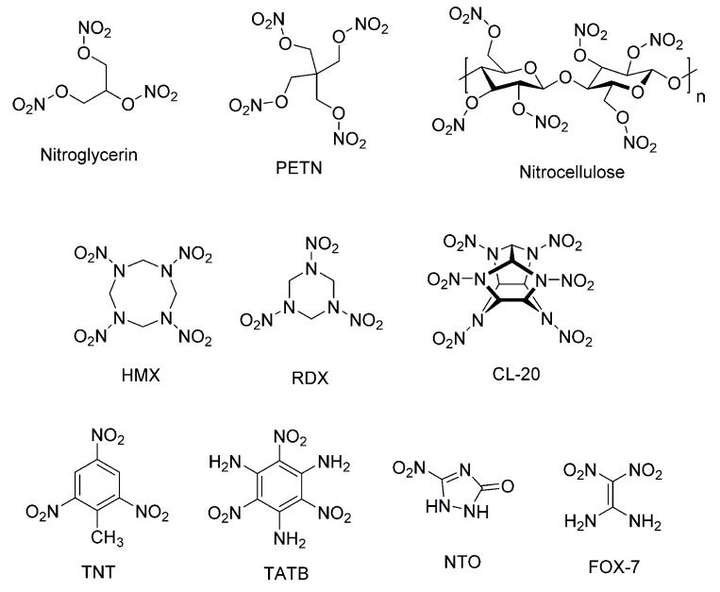 从三硝基甲苯(tnt,苦味酸(pa)等芳香硝基化合物以及硝化纤维(nc)