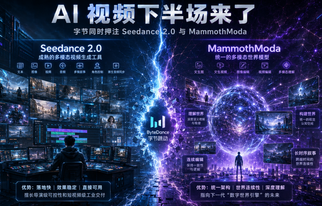 Seedance 2.0 已经够强，为什么字节还要投入 MammothModa 这样的统一架构？