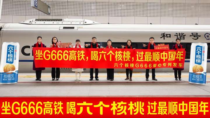 “坐G666高铁，喝六个核桃，过最顺中国年”爱心公益再获好评