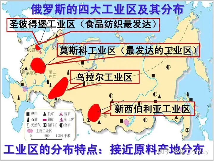 介绍下俄罗斯工业区分布，供大家分享