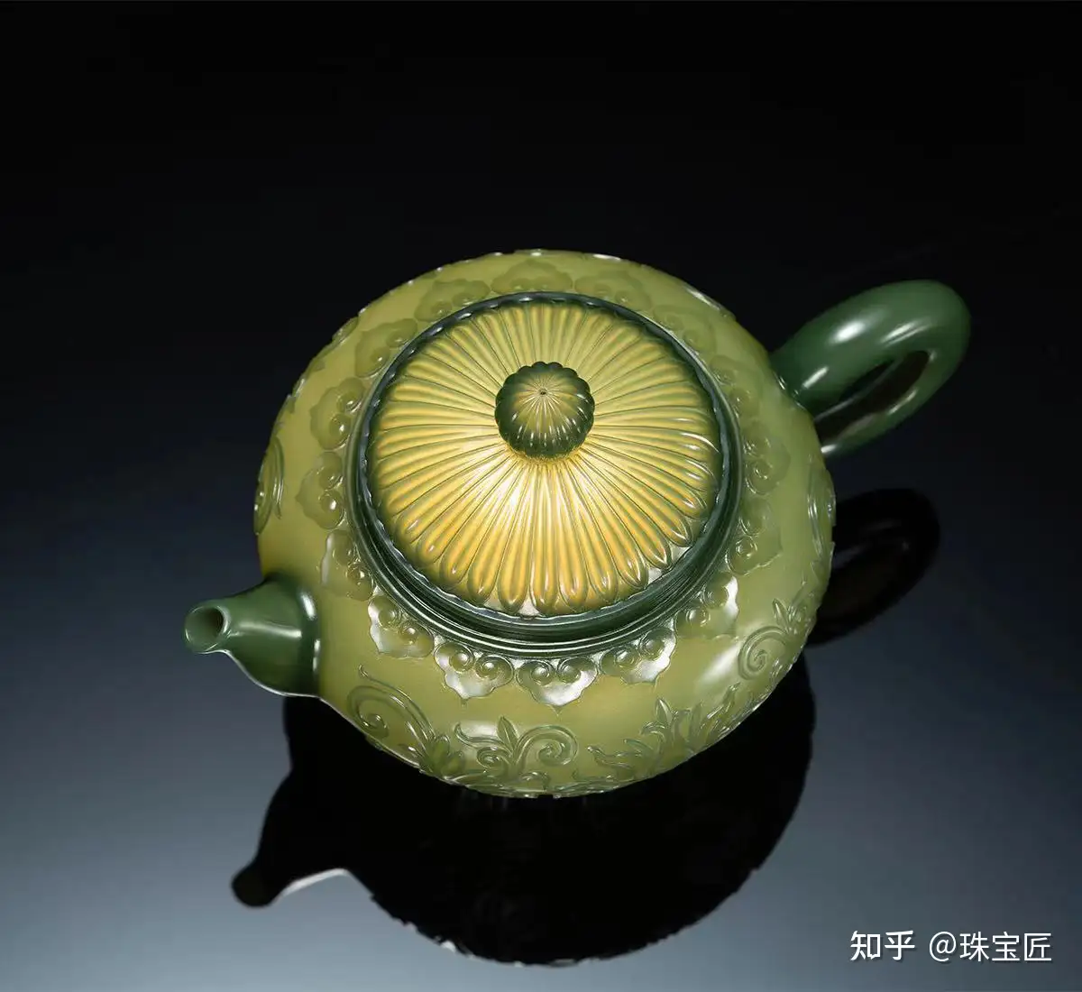 ▽鴻▽ 和田玉製 細密彫 獣面 指輪 置物 古賞物 中国