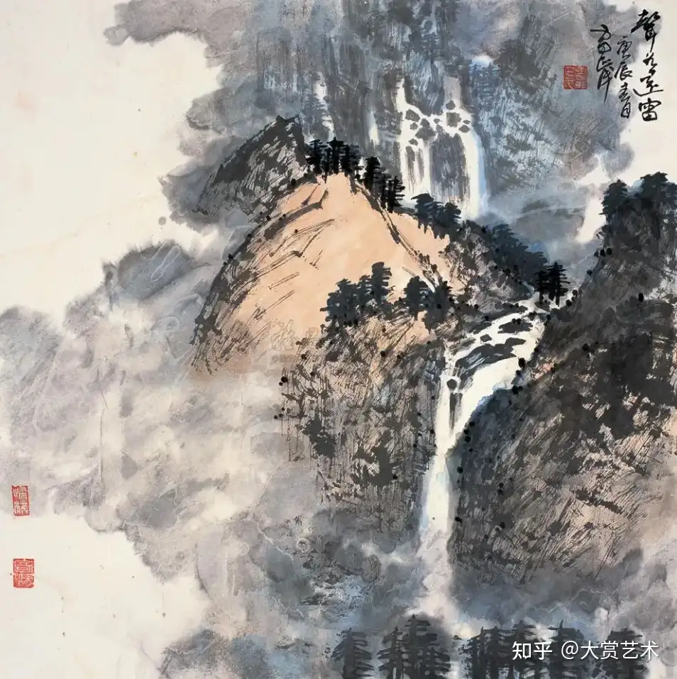 掛け軸 長三州大幅山水図」漢詩/水墨画/肉筆/ 日本画 工芸品 激安