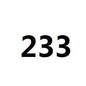 233 233是介於232與234之間的自然數,233來源於貓撲表情第233號,是一