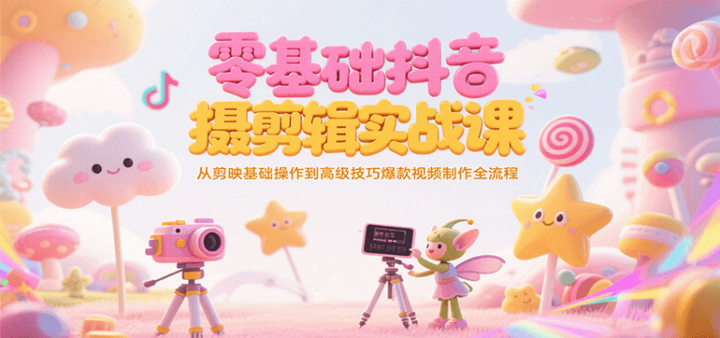 图片[1]-2025抖音短视频拍摄剪辑实战课，从剪映基础操作到高级技巧爆款视频制作全流程-暗冰资源网