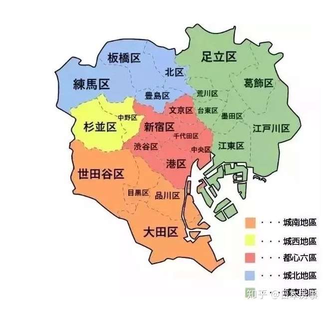 东京23区地理位置与特点分析 知乎
