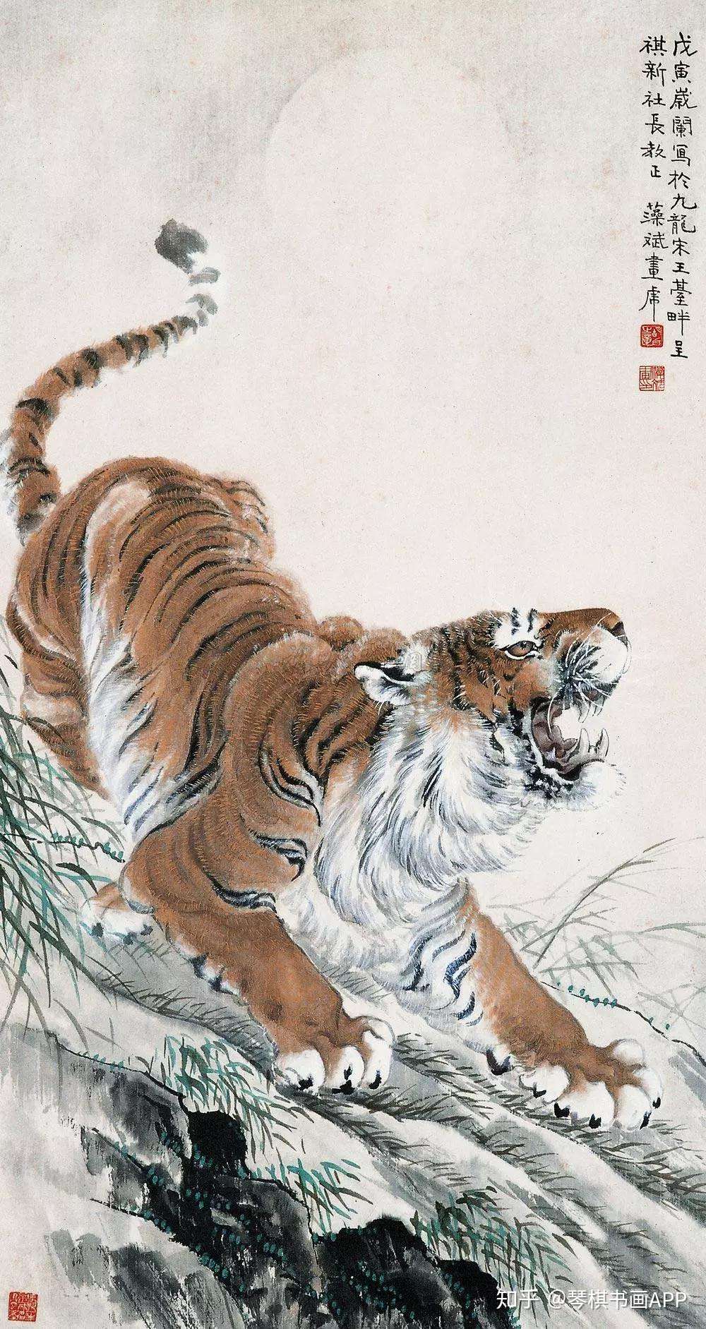 中国画虎高手 一大神画虎可驱狼 知乎