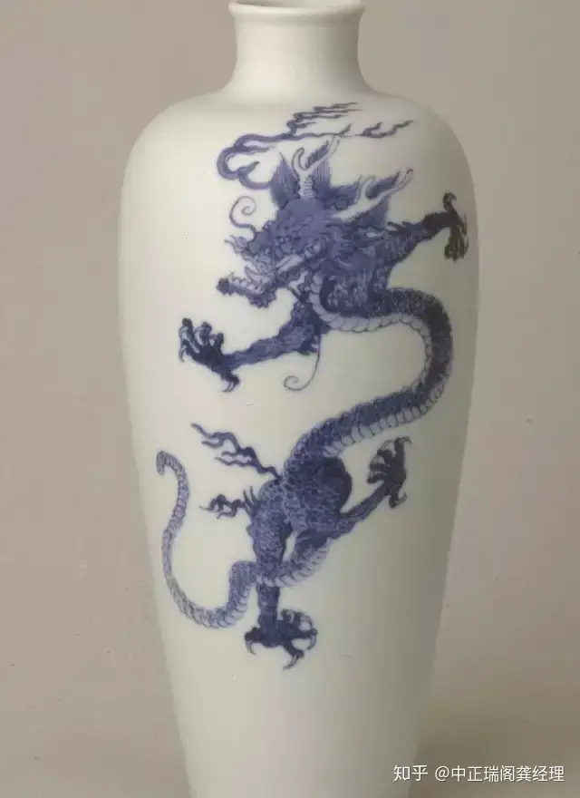 中国清康熙青色花瓶古美術-