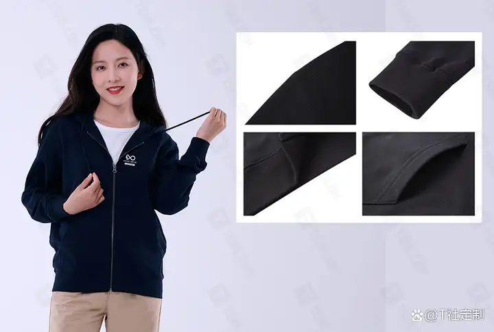 定制企业10周年员工服，拉链款连帽卫衣休闲减龄