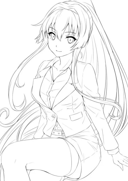 微课君 的想法: 一组精简的美少女线稿素材,来自画师 sak… - 知乎