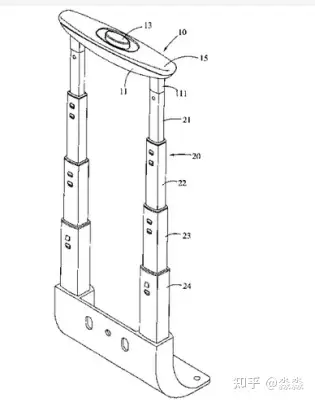 拉杆箱的拉杆原理是什么怎么上面按一下就可以推进去了想要有一个图解