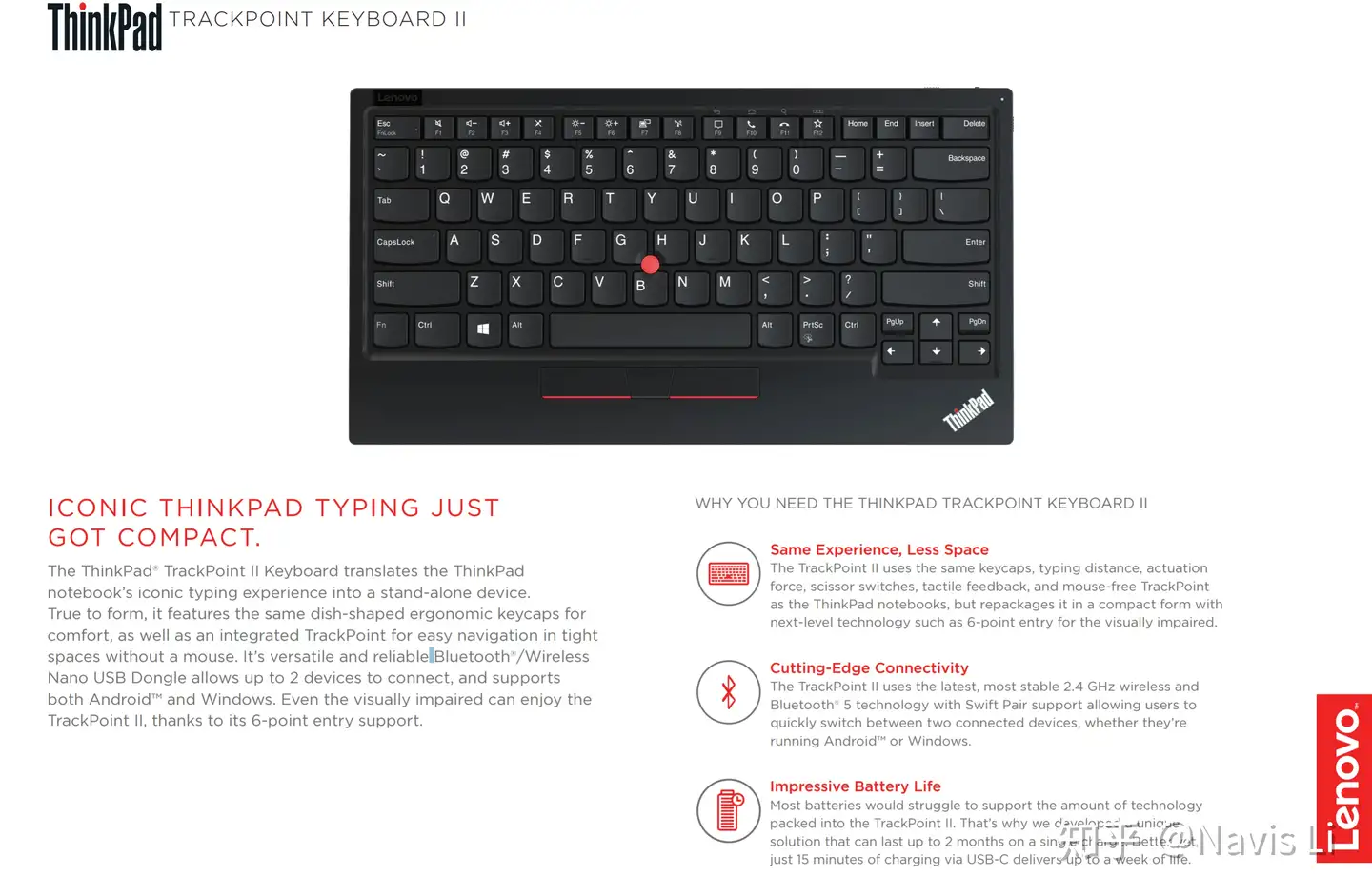 絶妙なデザイン レノボ thinkpad trackPoint keyboard Ⅱ 日本語配列