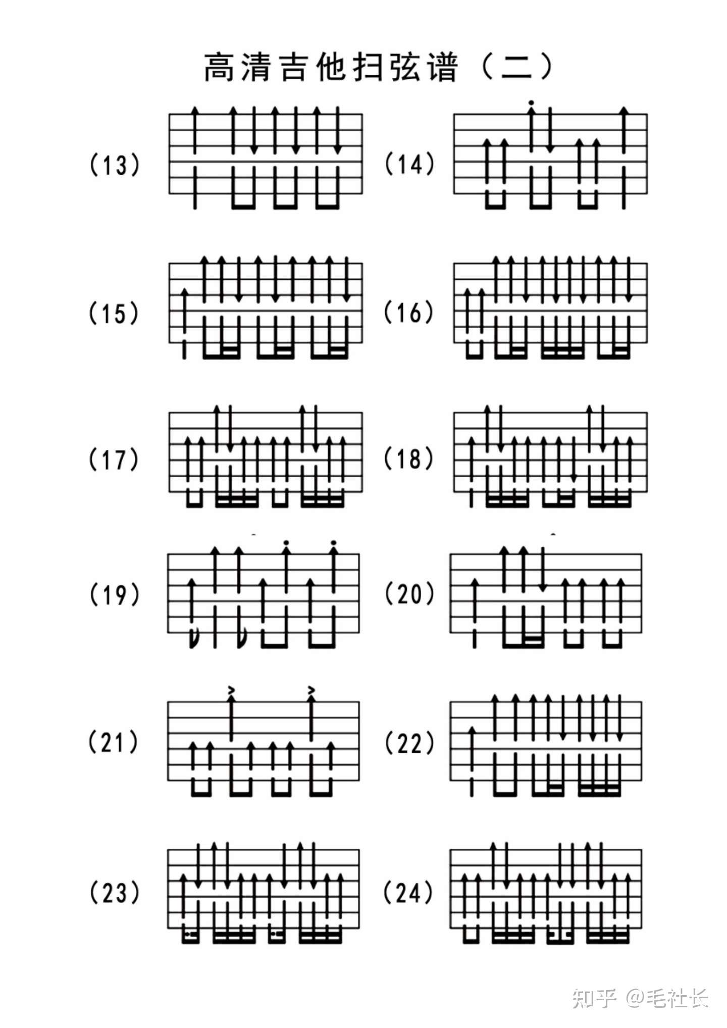 毛社長 的想法: 史上最全的吉他掃弦節奏型彙總,51種掃弦… - 知乎