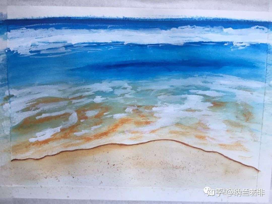 零基础绘画教程 水彩 夏日海滩 知乎
