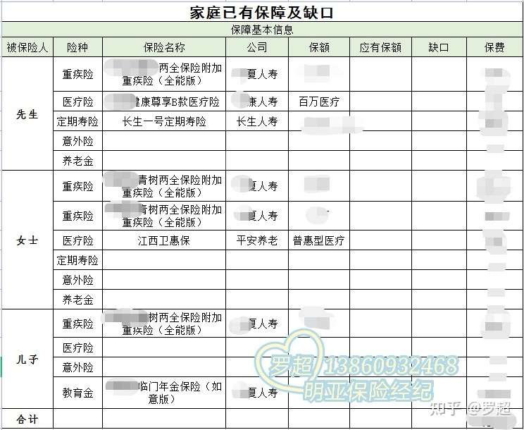 保单检视表范本图片