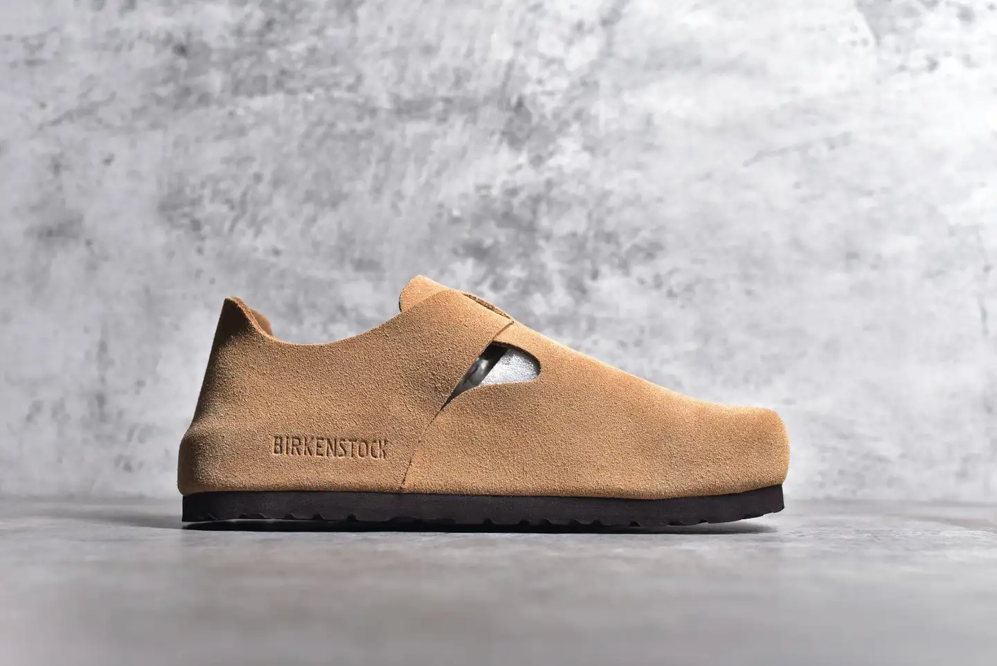 博肯伦敦Birkenstock London Suede Leather 复古皮革绒面双扣软木平底