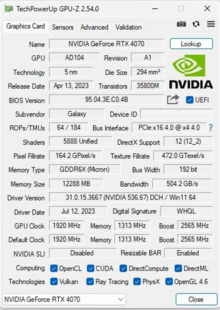 影驰显卡怎么样（影驰RTX4070游戏性能评测）