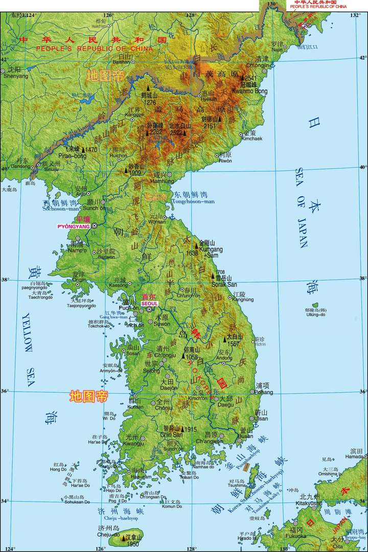 亚洲各国地形图