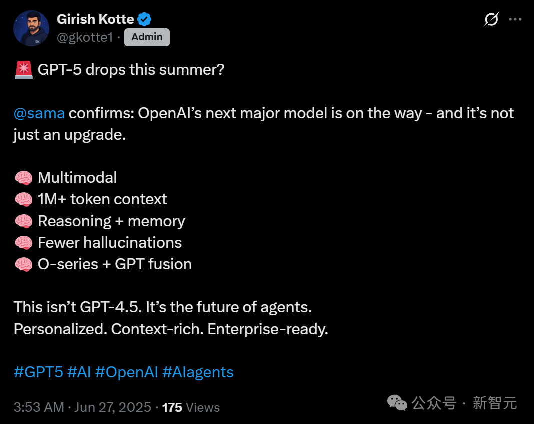 OpenAI员工爆料：已抢先体验GPT-5！7月上线，疑似完全多模态