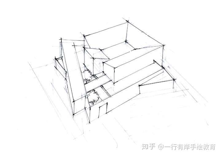 贾平凹文化艺术馆建筑手绘