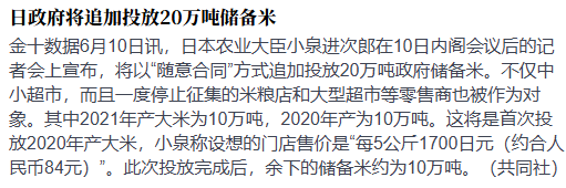 从日本政府投放20万吨储备米，能看出些啥？-墨铺