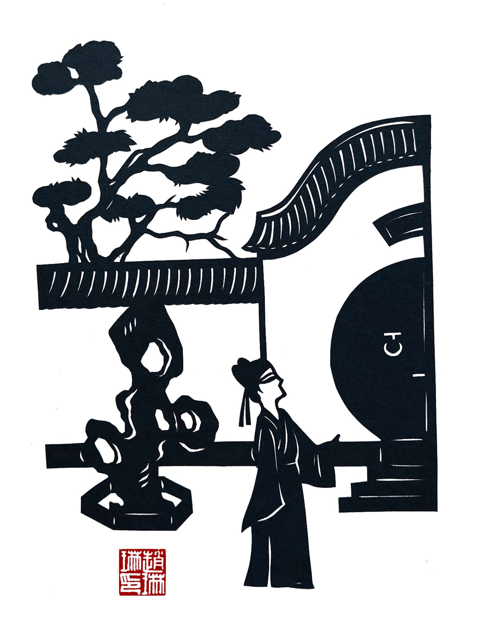 锦屿琳观剪纸艺术 的想法: 西厢记故事剪纸图集:张生投宿,隔墙对诗