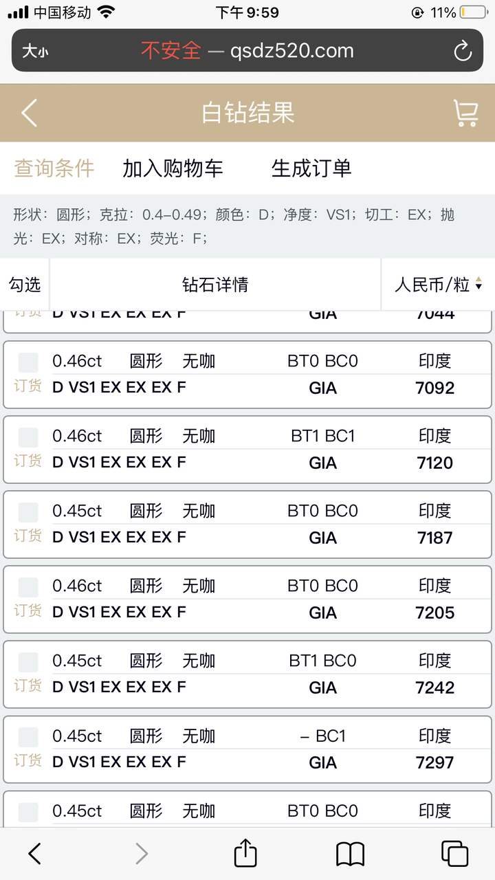 钻石46分与50分差多少(钻石四十分和五十分差别大吗)