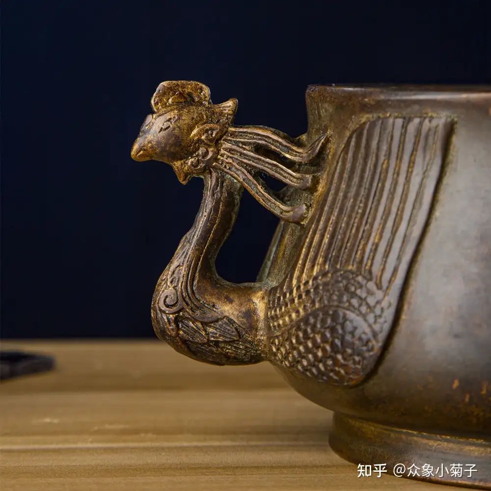 中国　古銅　刻象文　酒燗器　ちろり　酒瓶　M　R4707