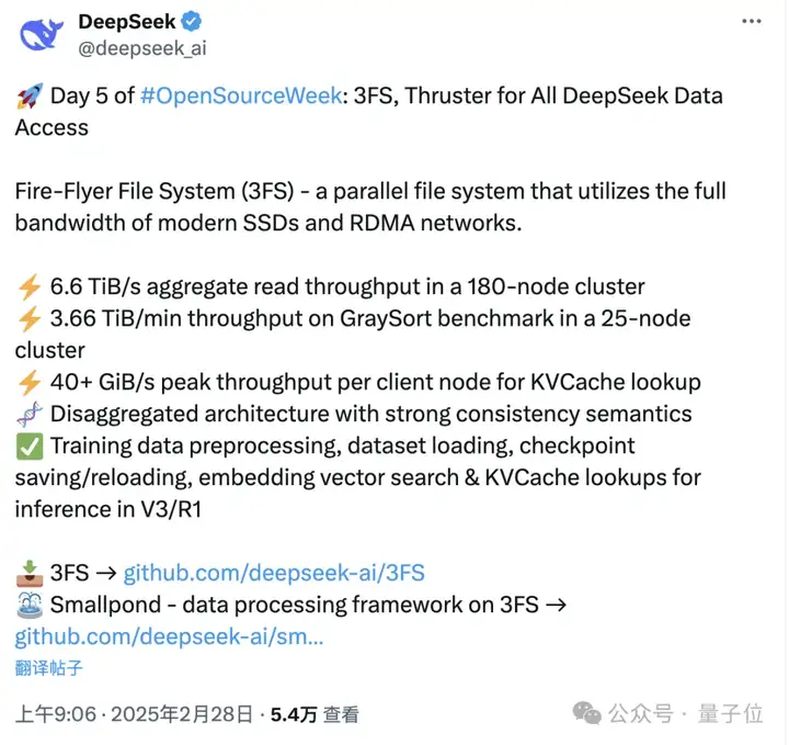DeepSeek第五弹炸裂收官！开源全新并行文件系统，榨干SSD全部带宽