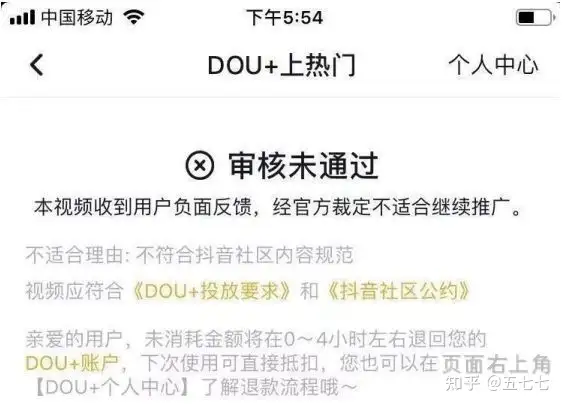 抖音投放dou+，审核通过了，但六小时后dou+播放量显示0终止了。为什么，投了三次都这样？