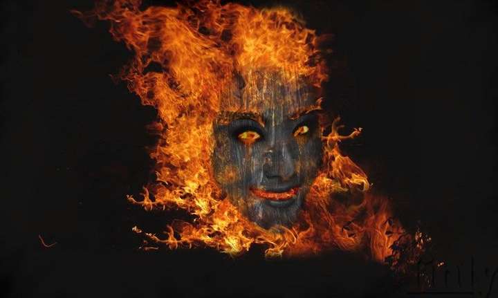 像图中的火焰人物是如何制作的用的是什么软件么