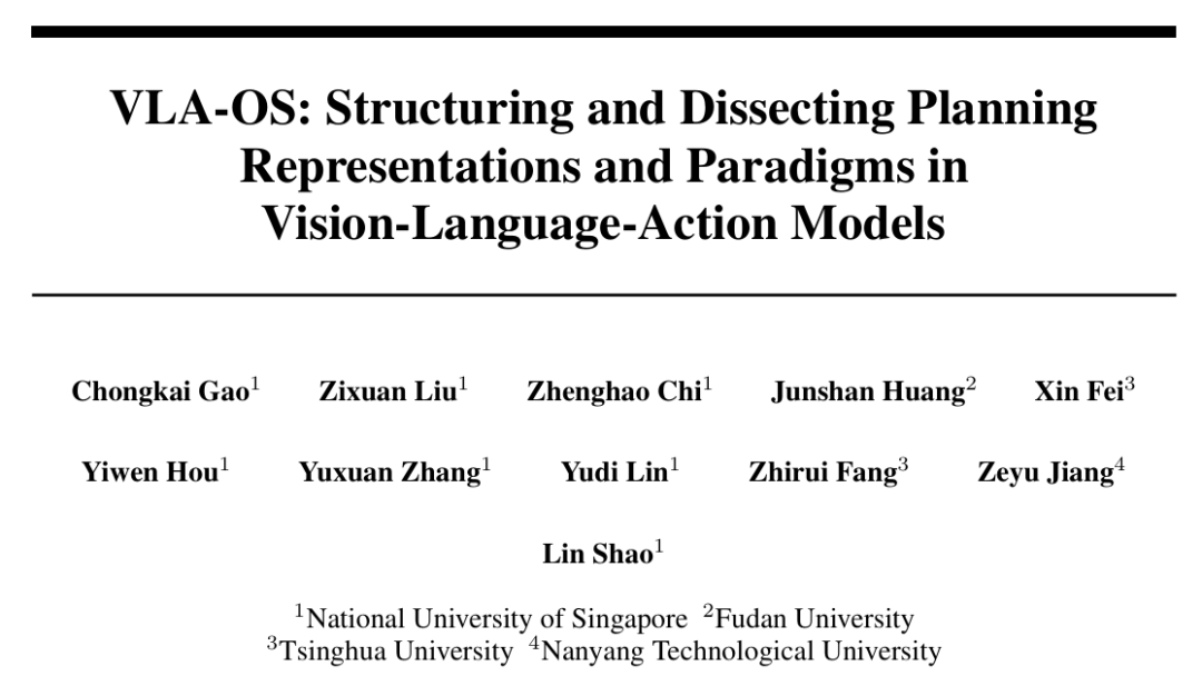 VLA-OS：NUS邵林团队探究机器人VLA做任务推理的秘密
