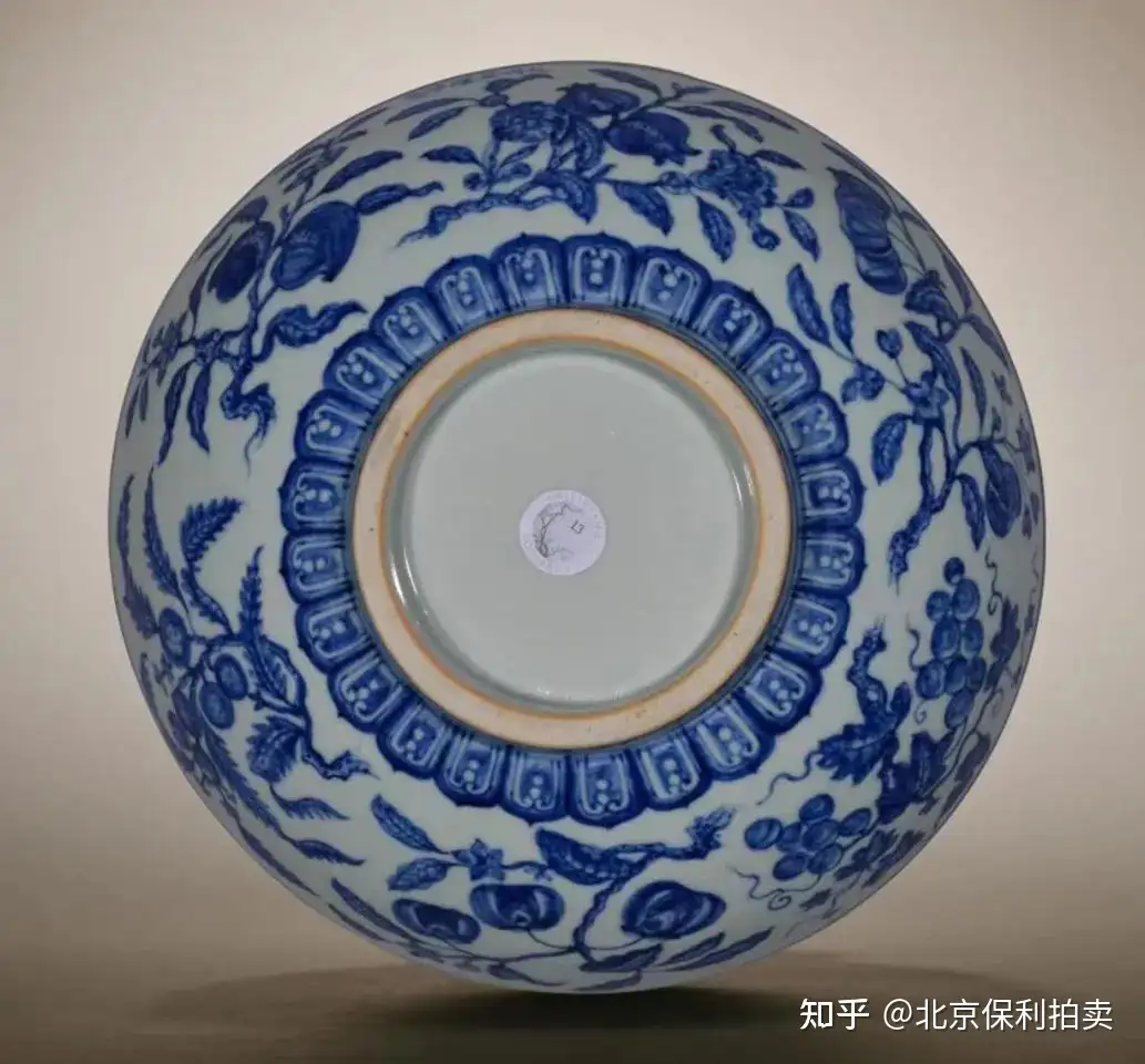 中国明時代青花喜字紋飾皿美品-