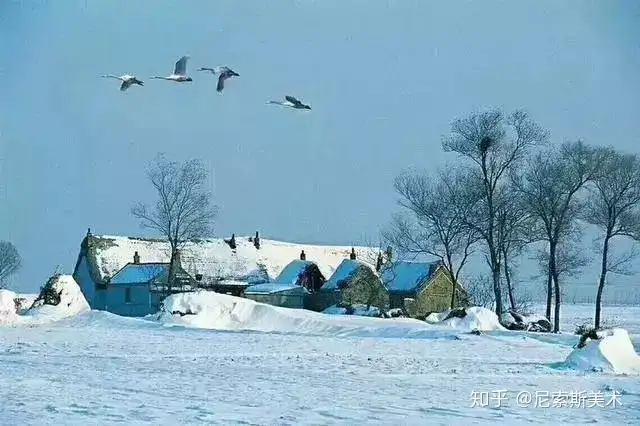 水彩画(雪景)№205-