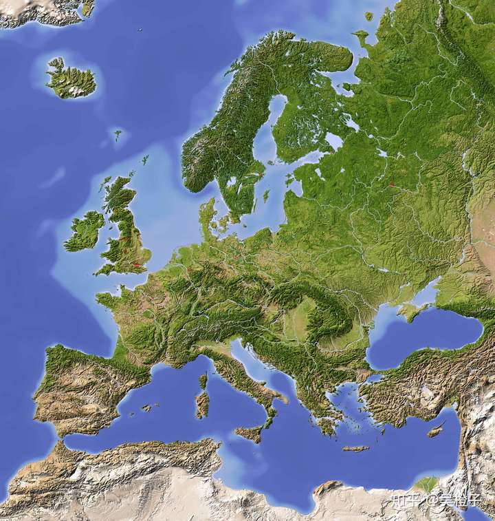 欧洲地形图高清版大图图片