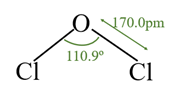 or二氧化氯傻傻分不清 wfanalchem 次氯酸酐, 極易溶於水形成橙黃色