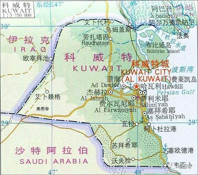 科威特城 地图图片