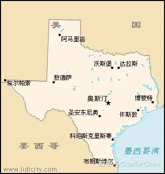 德克萨斯州行政区地图图片