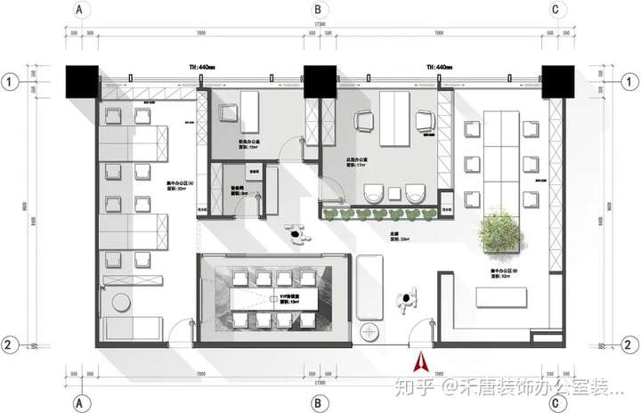 室裝修設計 67 已認證的官方帳號 禾唐裝飾辦公樓設計圖紙平面佈置