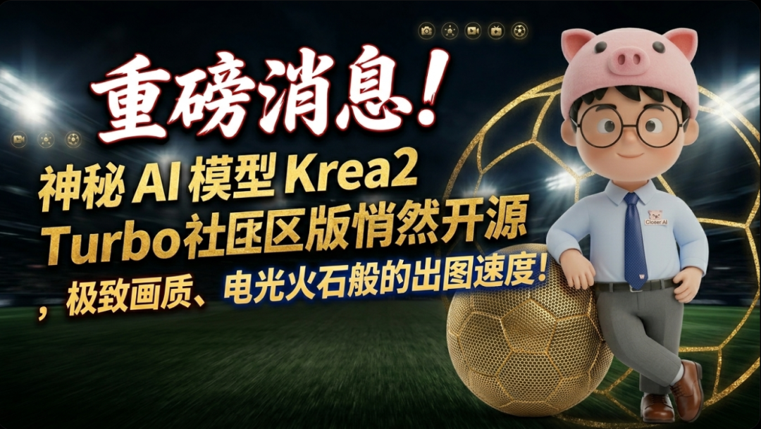 突发！神秘AI大模型Krea2 Turbo社区版本悄悄开源，极致画质+闪电出图！速度与画质的终极形态！