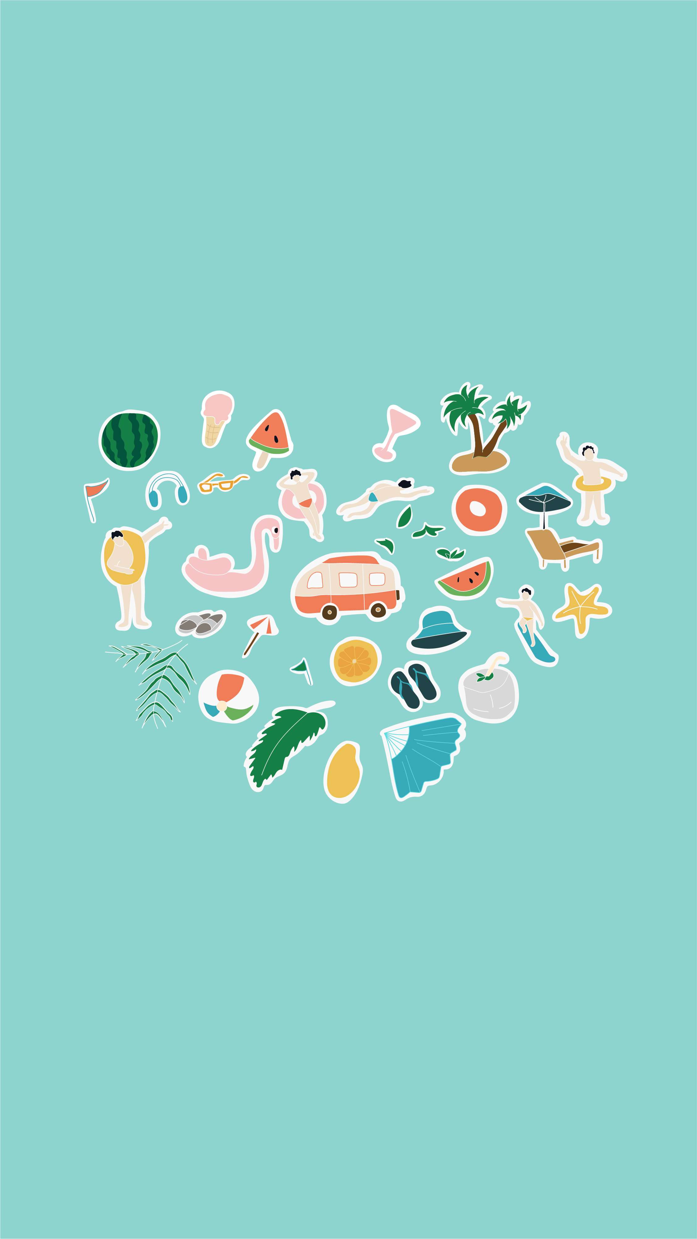 画画的月明 的想法: 夏日小元素插画记录,坚持画画的第6天