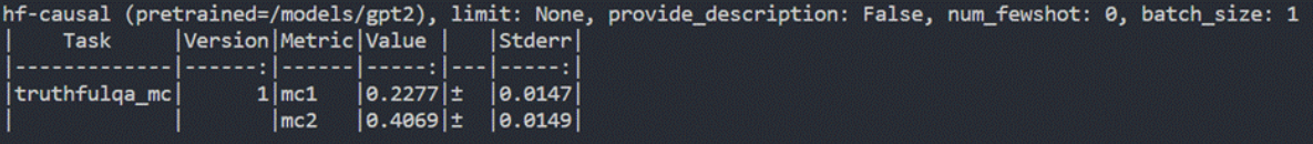 Harness 运行 TruthfulQA_mc 输出