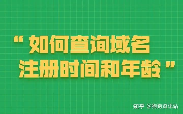 如何查询域名的注册时间和年龄？