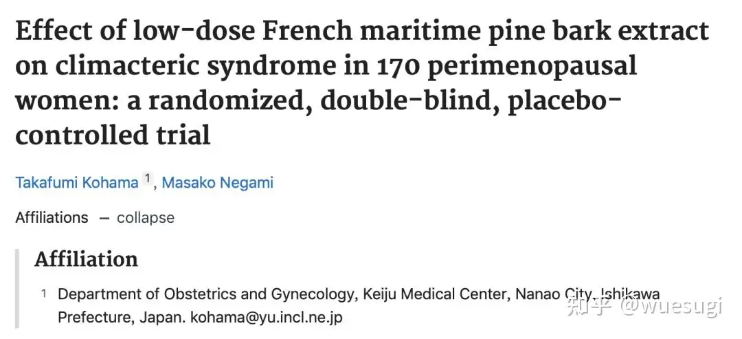 French Maritime Pine Bark Extract (Pycnogenol®) Effects on Human